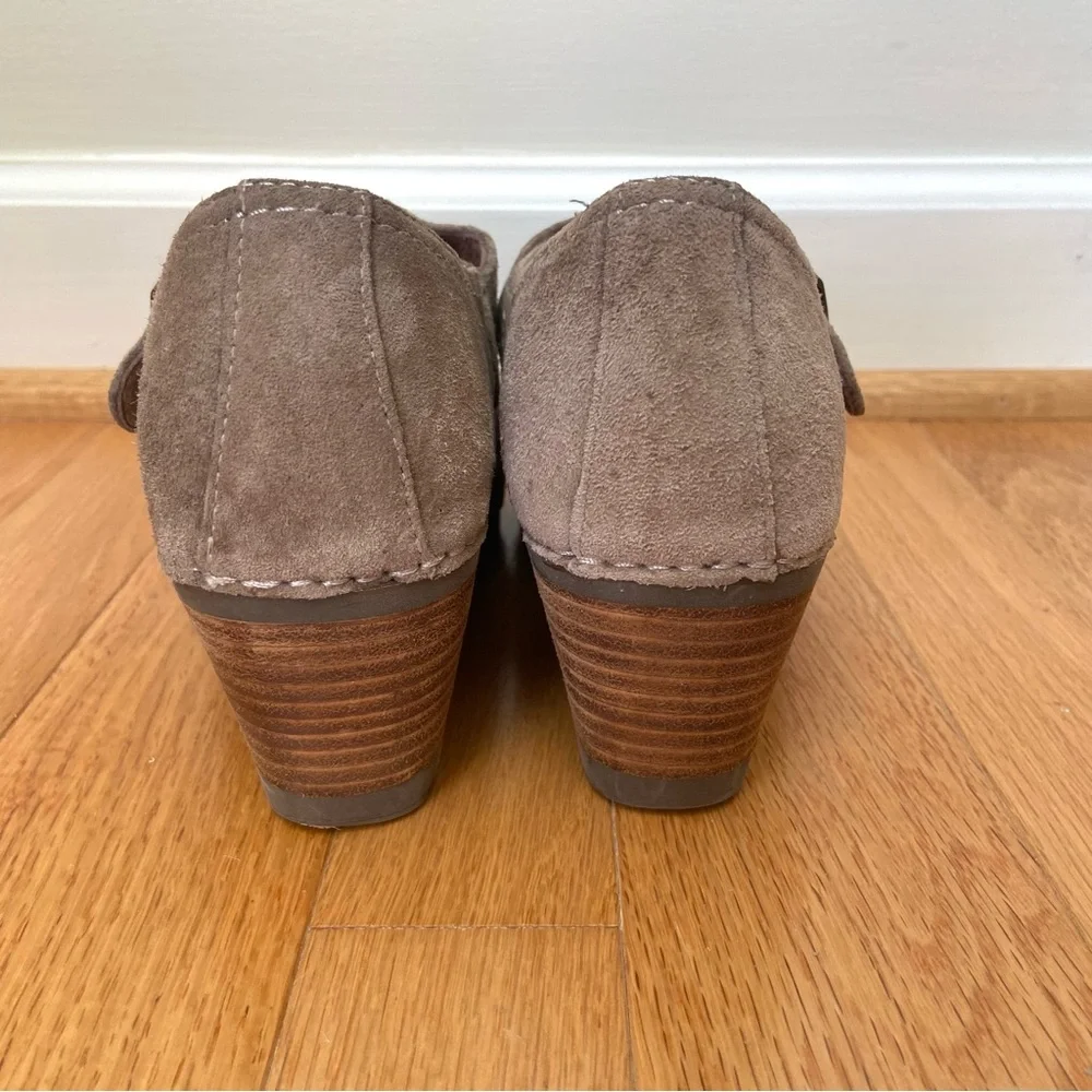 Dansko Women's Sandra Mary Jane Wedge Brown Suede Shoes Size 37 Classic Boho - Picture 8 of 12